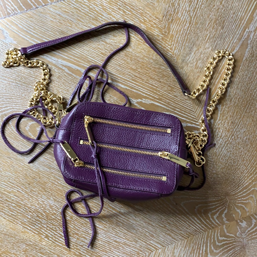 Rebecca Minkoff Purple 4 Zip Moto Camera Bag